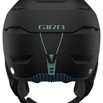 Giro Women's Tenaya Spherical Helmet 2024 - A matte black helmet with a subtle geometric pattern on the front and sides, featuring a sleek design and adjustable straps.