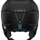 Giro Women's Tenaya Spherical Helmet 2024 - A matte black helmet with a subtle geometric pattern on the front and sides, featuring a sleek design and adjustable straps.