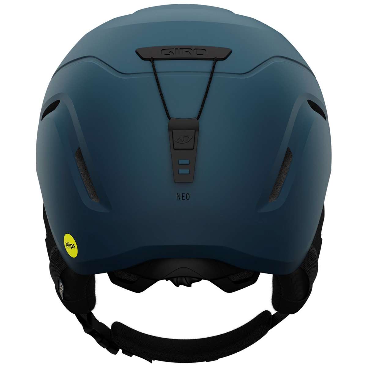 Giro Neo MIPS Helmet 2022-2023 - A matte black helmet with a sleek, aerodynamic design and a prominent MIPS label on the side.