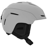 Giro Neo MIPS Helmet 2024 - A white helmet with a black visor and chin strap, featuring ventilation holes on top and side vents.