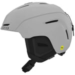 Giro Neo MIPS Helmet 2024 - A white helmet with a black strap under the chin and a yellow sticker on the back that says "MIPS".