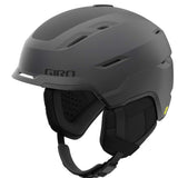 Giro Tor Spherical Helmet 2023 - A matte black helmet with a subtle yellow logo on the side, featuring a sleek spherical design and ventilation holes along the top.