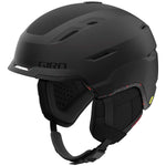 Giro Tor Spherical Helmet 2023 - A matte black helmet with a subtle red stripe on the side and ventilation holes along the top.