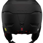 Giro Tor Spherical Helmet 2023 - A matte black helmet with a subtle red logo on the front and a white sticker on the back.