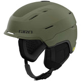 Giro Tor Spherical Helmet 2024 - A matte green helmet with a black chin strap and ventilation holes on top.