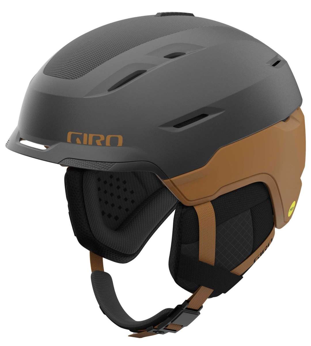 Giro Tor Spherical Helmet 2024 - A matte black helmet with a subtle silver logo on the front and ventilation holes along the top.