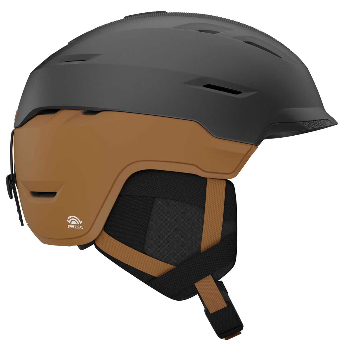 Giro Tor Spherical Helmet 2024 - A matte black helmet with a subtle white logo on the front and ventilation holes along the top.