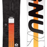 GNU Antigravity - White snowboard with orange stripe down center.