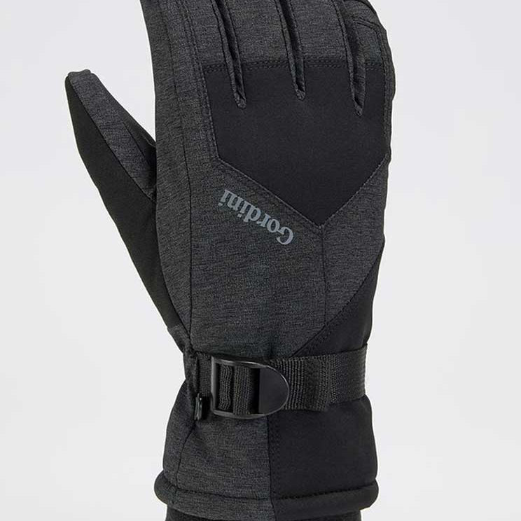 Gordini Ladies Aquabloc Glove 2020-2021 - A black glove with a textured palm and thumb, featuring a strap closure at the wrist.