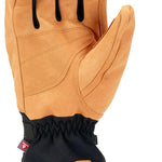 Gordini Cache Gauntlet Glove - A tan glove with a black cuff and brown leather accents on the wrist strap.