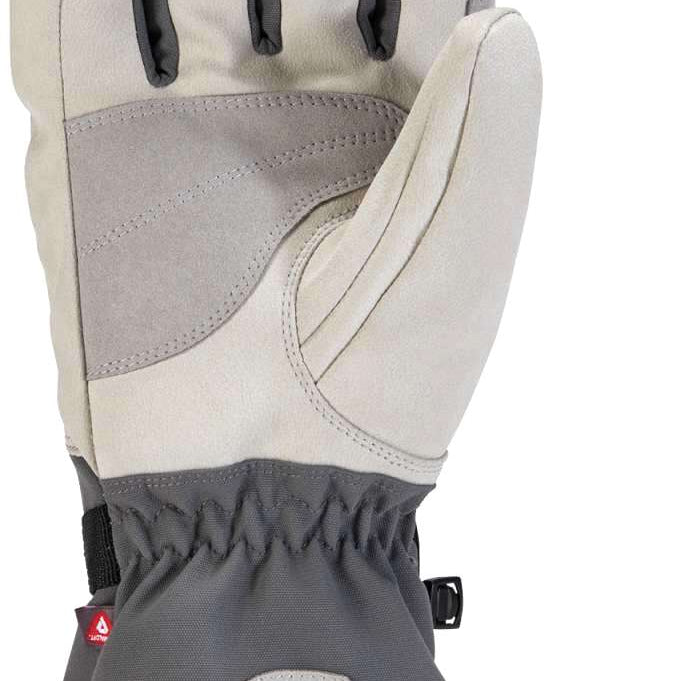 Gordini Cache Gauntlet Glove - A pair of gloves with a gray and black color scheme, featuring a textured pattern on the palm side.