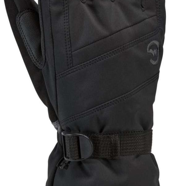 Gordini Fall Line Glove - A black glove with a strap around the wrist and a logo on the top of the hand.