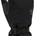 Gordini Fall Line Mittens - Black mittens with a textured palm and thumb, featuring a black strap on the wrist.