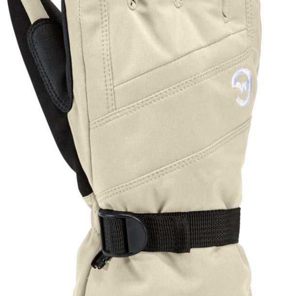 Gordini Women's Fall Line Glove - A pair of gloves with a black palm and cream-colored back, featuring a white logo on the wrist strap.