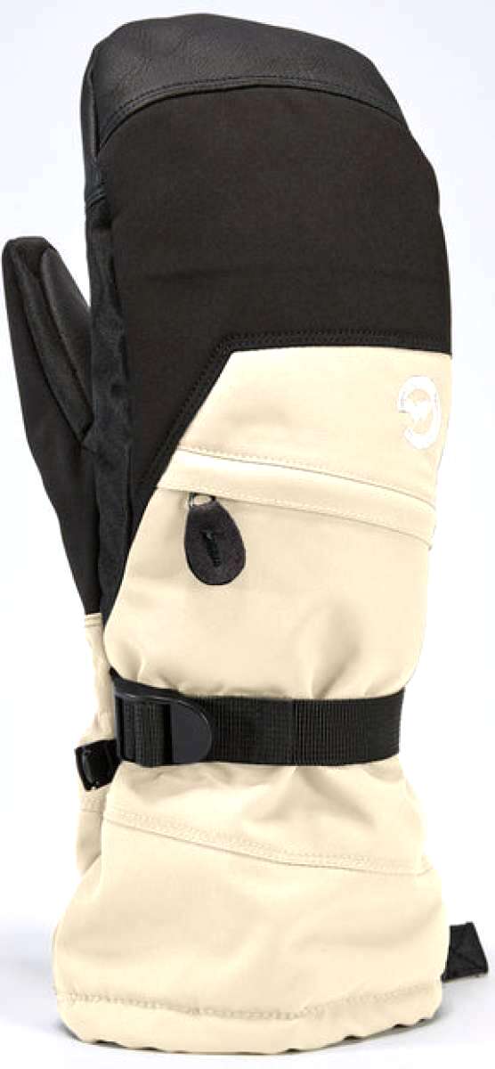 Gordini Women's Stomp Mitt - Black mitt with white logo on wrist strap and black fleece lining.