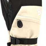 Gordini Women's Stomp Mitt - Black mitt with white logo on wrist strap and black fleece lining.