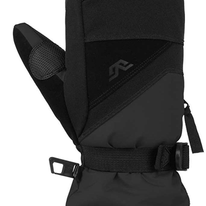 Gordini Stomp Mittens - 2024 model mittens with a solid black color and textured fabric on the palm side.