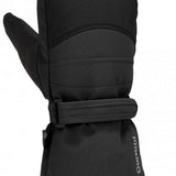 Gordini Kids Prima Mitten 2024 - A pair of black mittens with a strap and buckle closure, featuring a textured pattern on the palm side.