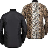Volcom Women's Reversible Polar Shell Jacket 2020 - A black jacket with a subtle leopard print on one side and solid black on the other.