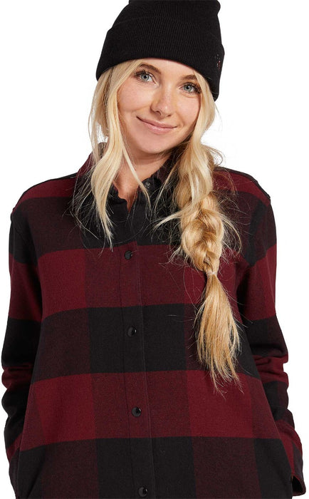 Volcom Ladies' Jenny Button-Up Long Sleeve Flannel Shirt 2019-2020