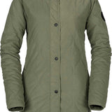 Volcom Jacket Liner - A dark-colored, reversible insulated jacket with a quilted pattern and black buttons down the front.