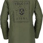 Volcom Jacket Liner - A dark green jacket with a black and white logo on the chest, featuring a skull design.