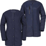 Volcom Jacket Liner Reversible Insulated Jacket - A dark gray jacket with a subtle diamond pattern and black buttons down the front.