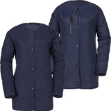 Volcom Jacket Liner Reversible Insulated Jacket - A dark gray jacket with a subtle diamond pattern and black buttons down the front.