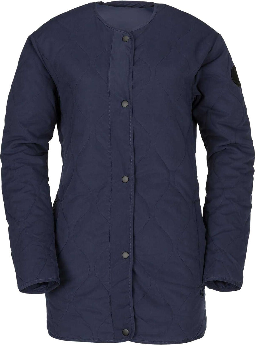 Volcom Jacket Liner - A dark gray jacket with a subtle diamond pattern and black buttons down the front.