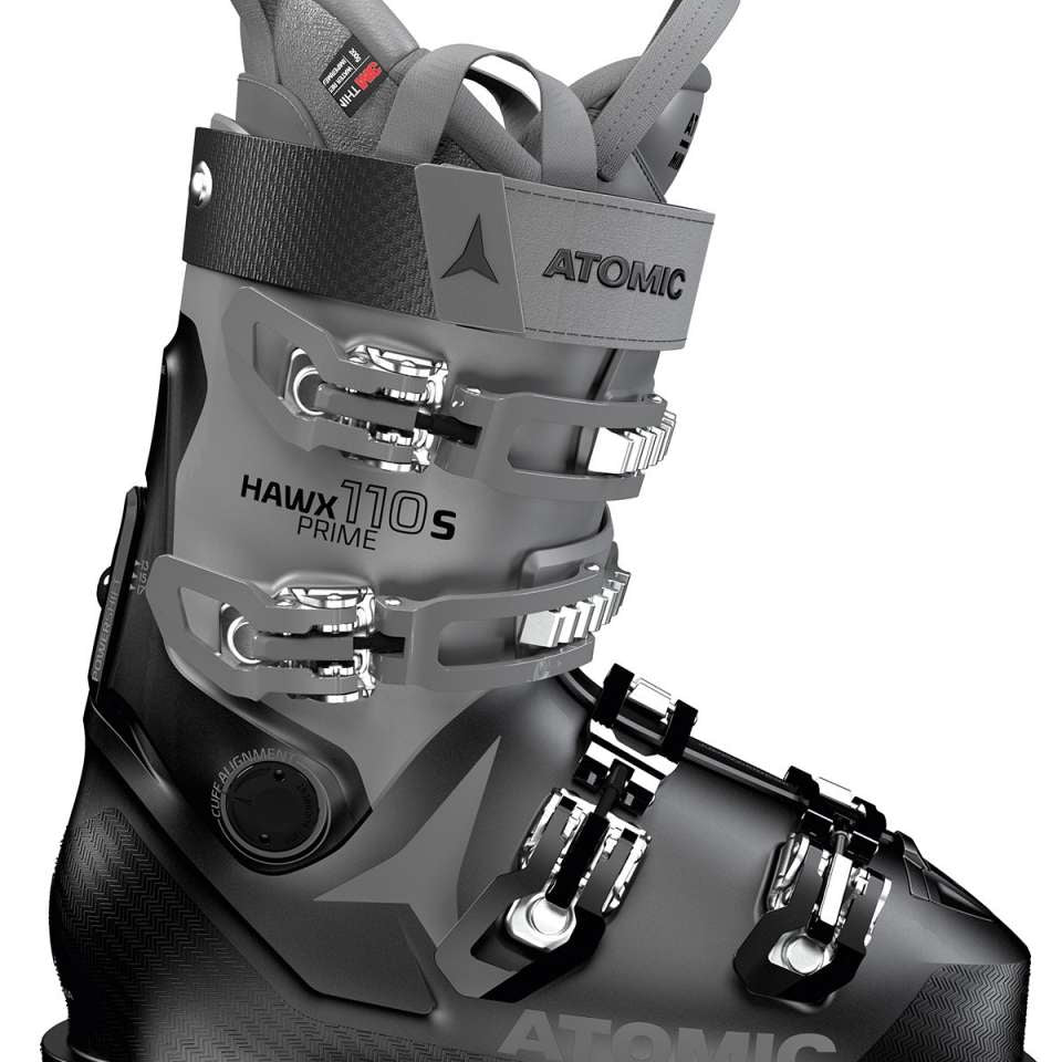 Hawx Prime 110 S GW Ski Boots 2021-2022 - Black ski boots with silver buckles and straps.