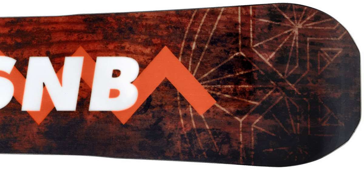 Head Anything Lyt Snowboard 2024 - A brown snowboard with a geometric pattern on its bottom.