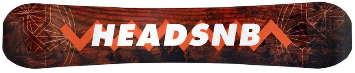 Head Anything Lyt Snowboard 2024 - A brown snowboard with a geometric pattern and white lettering on top.