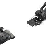 Tyrolia Attack 11 Ski Bindings 2024 - Black bindings with silver hardware and a clear plastic window on top.