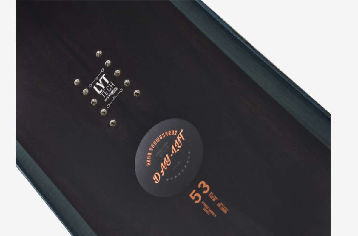 Head Day Lyt Snowboard 2023 - Black snowboard with white logo and text on top surface.