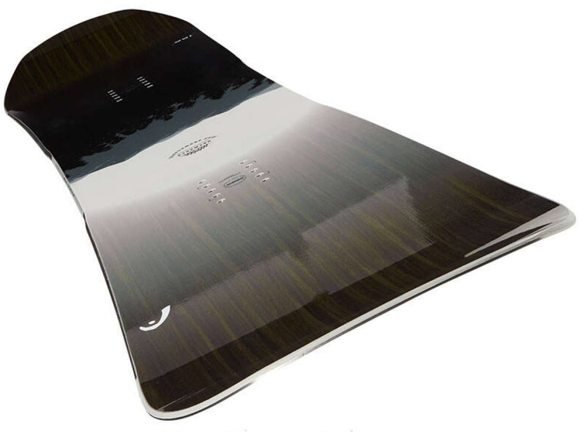 Head Daymaker Snowboard 2024 - A black snowboard with a white stripe down the middle and a logo in the center.