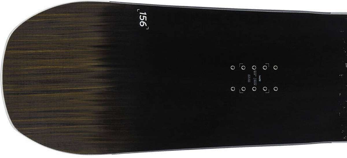 Head Daymaker Snowboard 2024 - A black snowboard with a subtle wood grain pattern on its top surface.