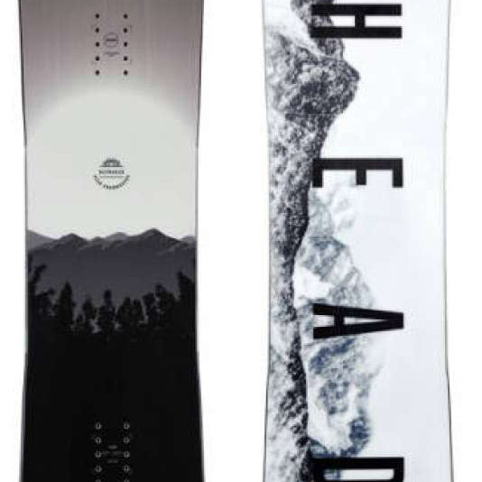 Head Daymaker Snowboard 2024 - A black snowboard with a white logo on top and a white stripe along the bottom edge.