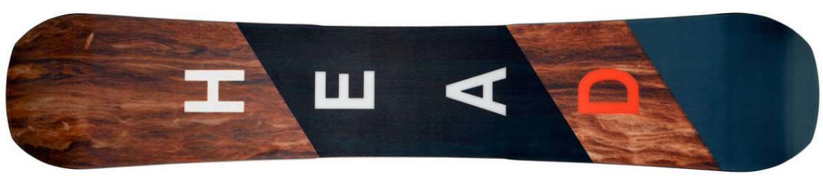 Head Daymaker Lyt Snowboard 2024 - A brown snowboard with a black stripe down the middle and white lettering on top.