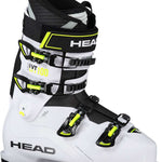 Head Edge Lyt 100 Ski Boot 2023 - A white ski boot with black and neon yellow accents, featuring a sleek design with a prominent "HEAD" logo on the side.