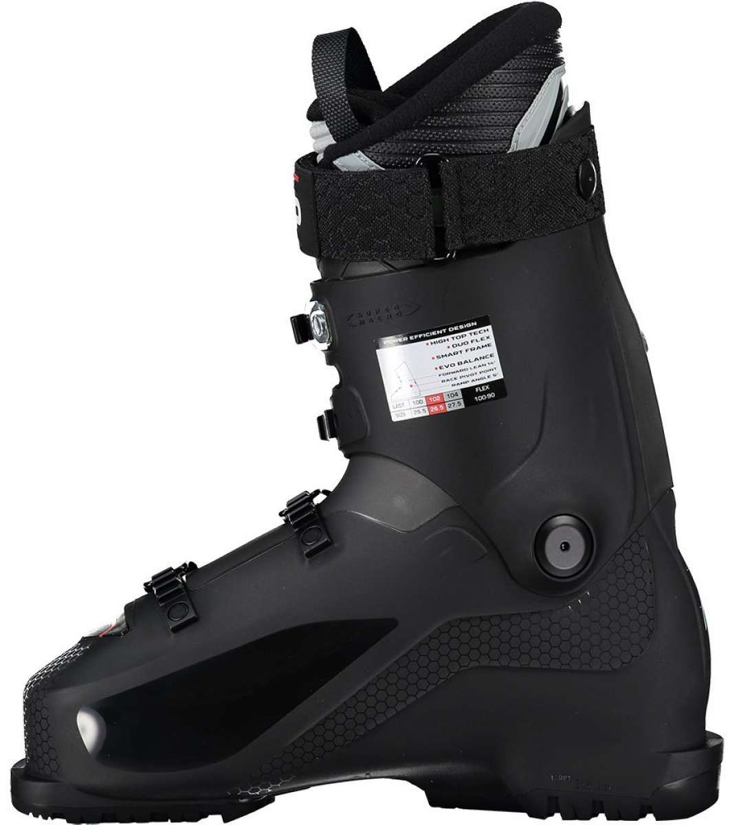 Head Edge Lyt 100 Ski Boot 2023 - Black ski boot with a sleek, modern design and silver buckles.