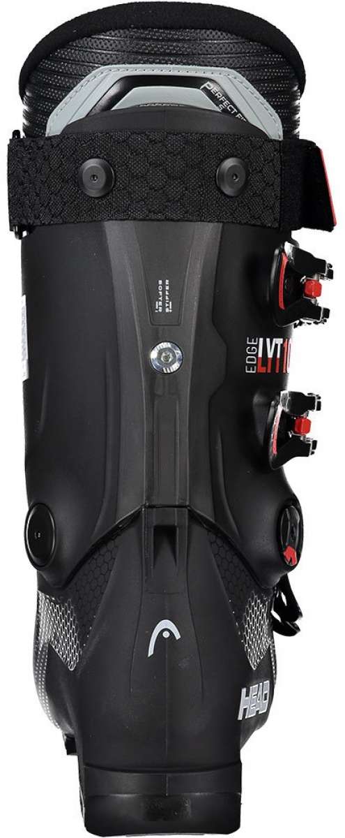 Head Edge Lyt 100 Ski Boot 2023 - Black ski boot with white logo on side and silver buckle.
