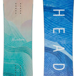 Head Women's Fountain Snowboard 2024 - A blue snowboard with a white logo and white lettering that reads "Fountain" on top of it.