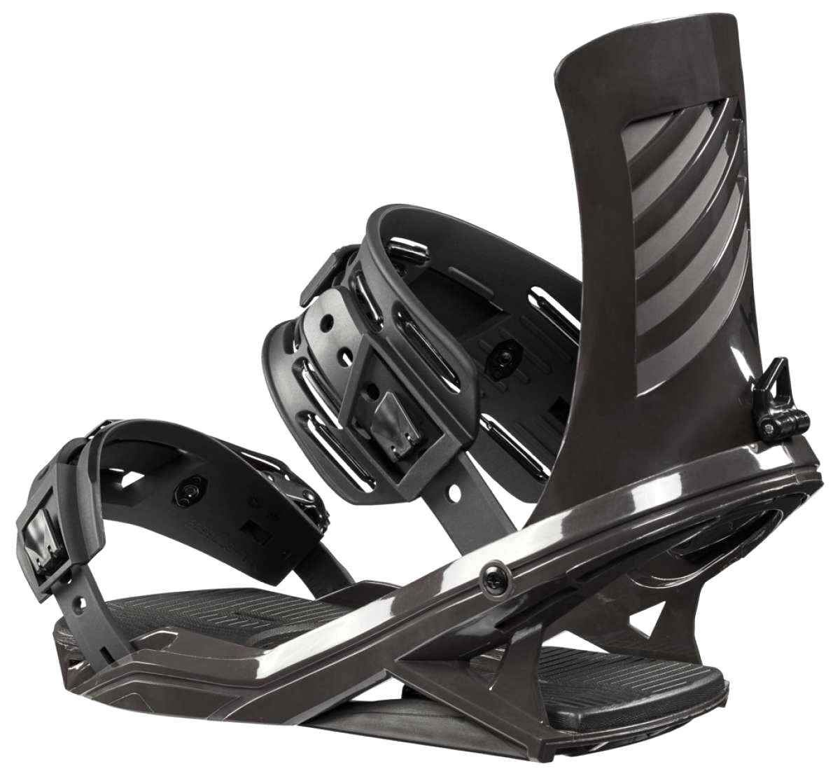 Head FX One LYT Snowboard Binding 2023 - Black snowboard bindings with silver hardware and a sleek, modern design.