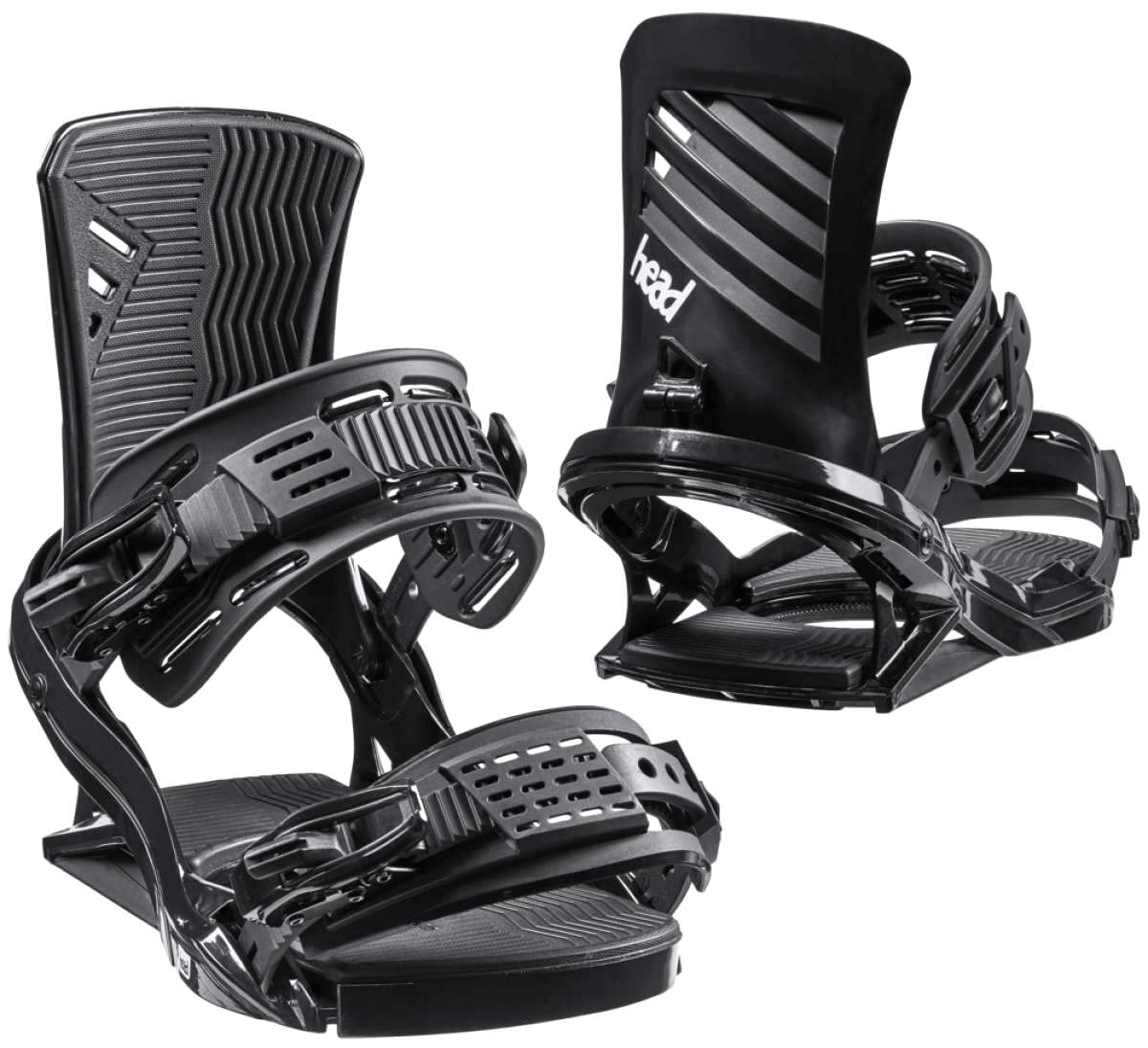 Head FX One LYT Snowboard Binding 2023 - Black snowboard bindings with a sleek, modern design and silver buckles.
