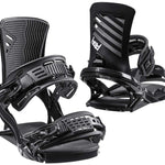 Head FX One LYT Snowboard Binding 2023 - Black snowboard bindings with a sleek, modern design and silver buckles.