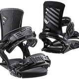 Head FX One LYT Snowboard Binding 2023 - Black snowboard bindings with a sleek, modern design and silver buckles.