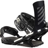 Head FX One LYT Snowboard Binding 2023 - Black snowboard bindings with silver hardware and a black textured strap.