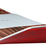 Head Gamechanger Snowboard 2024 - A snowboard with a brown top sheet and red bottom sheet, featuring a white stripe on the top sheet near the front edge.