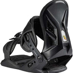 Head Junior's P JR Bindings 2022-2023 - Black bindings with white stitching and a small yellow logo on the highback.