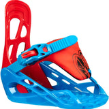Head Junior P Kid Snowboard Bindings 2023 - A red and blue snowboard binding with a black logo on the strap.